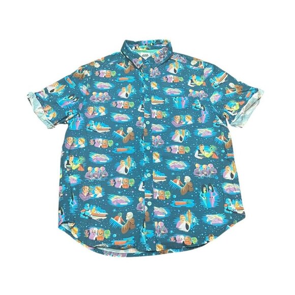 Disney Star Wars Under the Twin Suns by Jeff Granito Button-Up Shirt Mens Size S - Picture 1 of 9